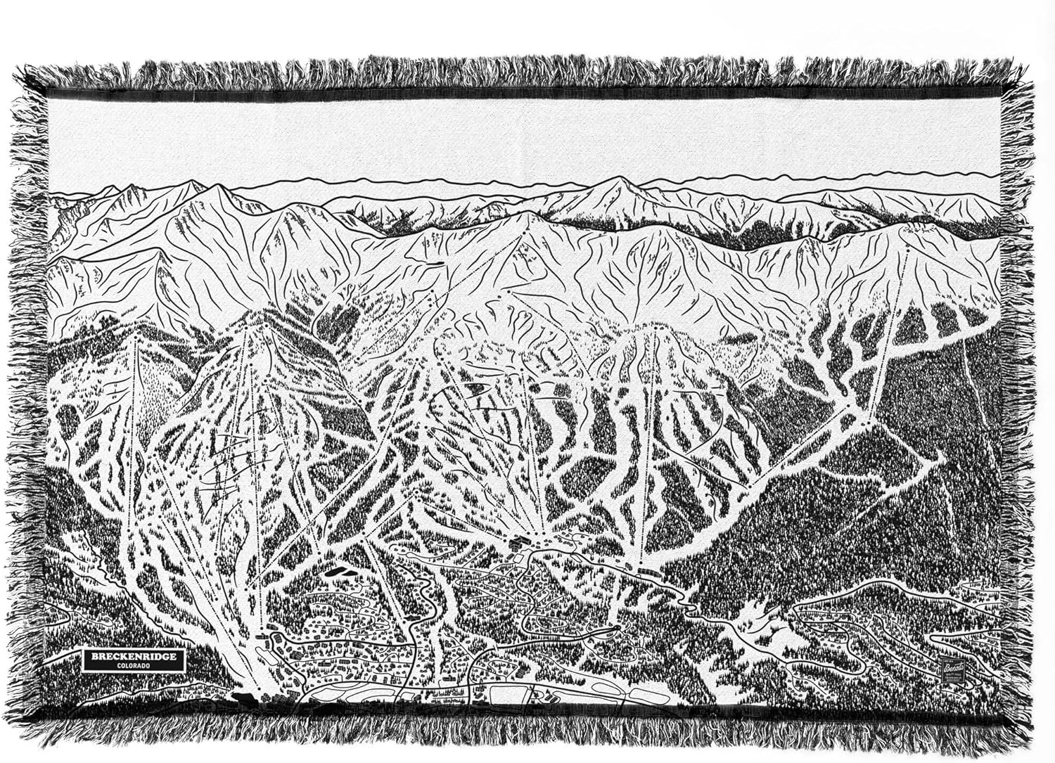 Breckenridge Mountain Colorado Ski Trail Blanket