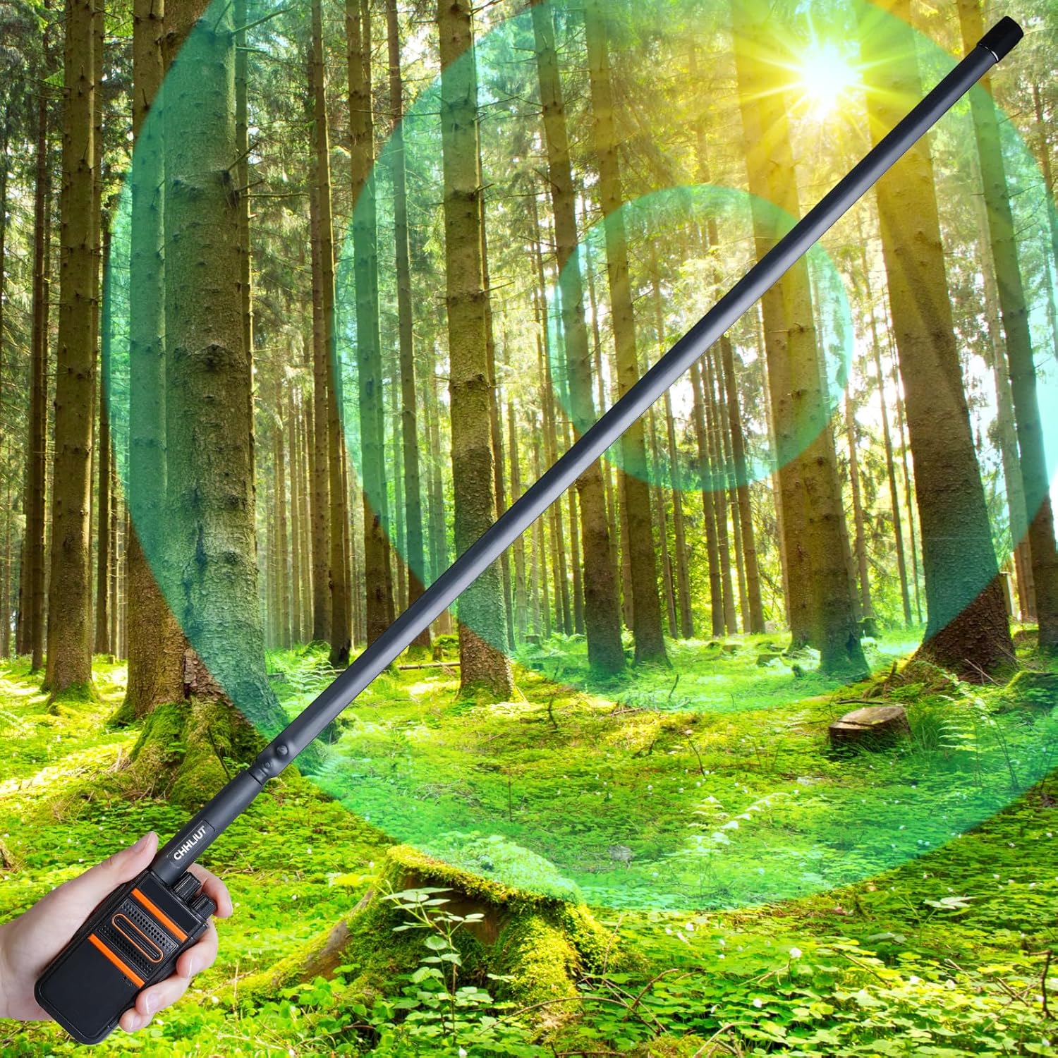 Foldable Walkie Talkie Antenna, SMA Female Tactical Antenna for Long Range Signal Boost, Portable Durable Design for Outdoor Hiking, Emergency Use, Airsoft & Amateur Radio