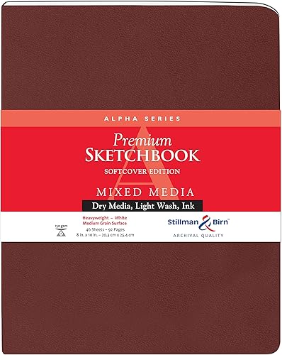 Stillman & Birn Alpha Series - Cuaderno de bocetos de tapa blanda, 8 x 10 pulgadas, 5.29ozm (pesado), papel blanco, superficie de grano medio