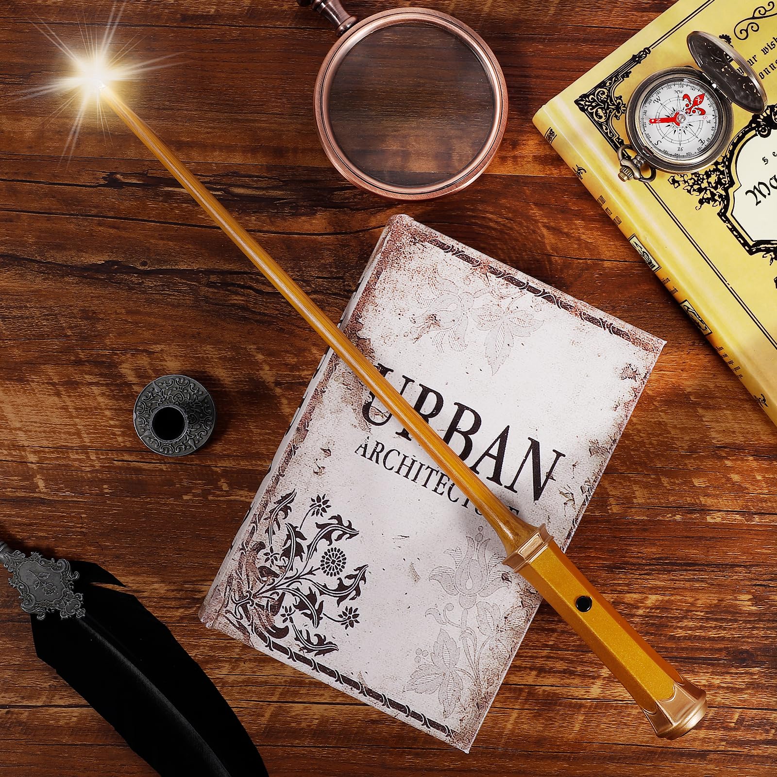 WinSence Light Up Magic Wizard Wand Rechargeable Illuminating Golden Wands for Witches Kids Boys Girls Party Gift Lamp product thumbnail 6