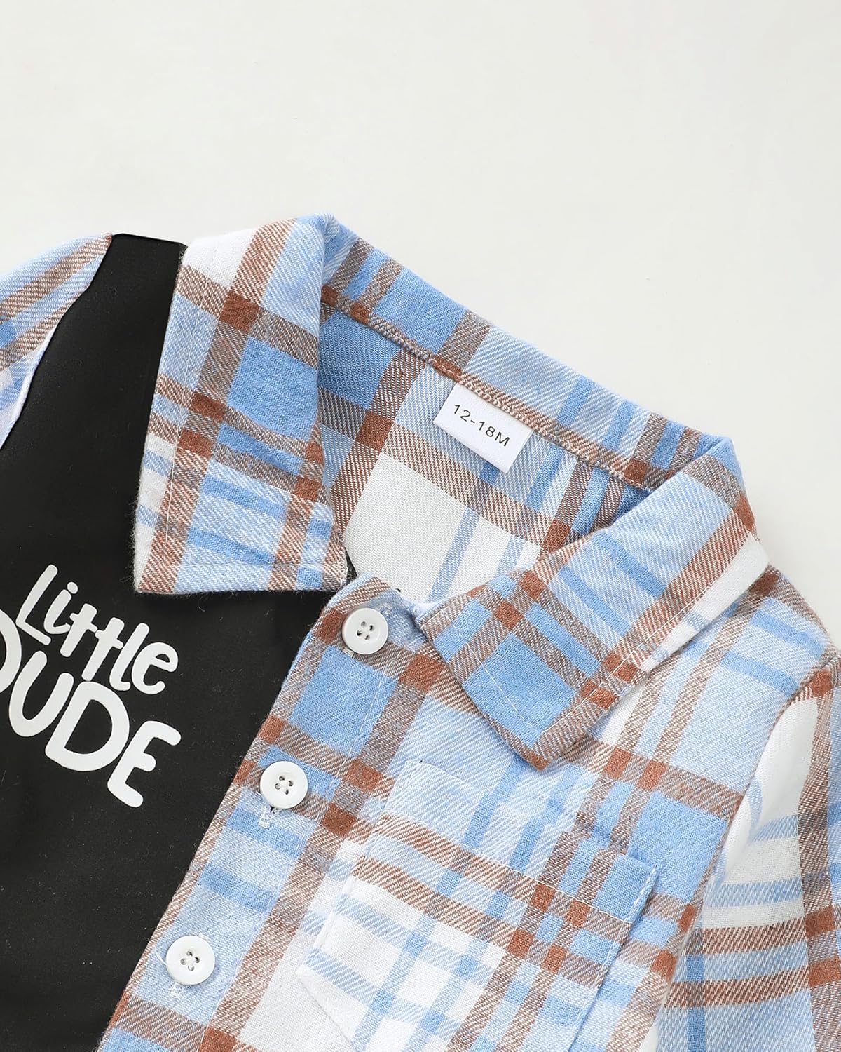 NZRVAWS Toddler Baby Boy Clothes Infant Plaid Pocket Shirt Denim Ripped Jean Pants Outfits Set 6-24 Months 2-5T - Image 4