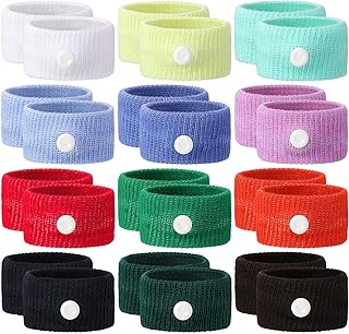Zhanmai 12 Pairs Motion Sickness Bands for Kids Adults Nausea Wristbands Colorful Nausea Relief Bracelet for Car Sickness Pregnancy Ride Sea Flying Travel(Multicolor)