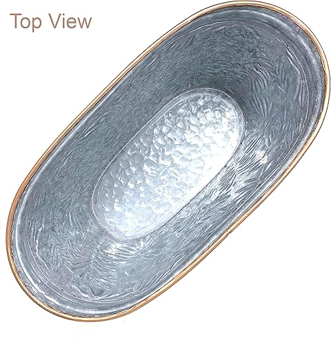 Miniatura 8 de Allgala Juego de 3 macetas galvanizadas con asas, decoración interior y exterior, trébol azul HD88322A