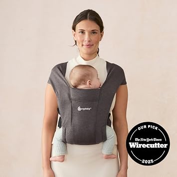 Ergobaby Embrace Baby Carrier for Newborns from Birth with Head Support, Extra Soft and Ergonomic, Heather Grey