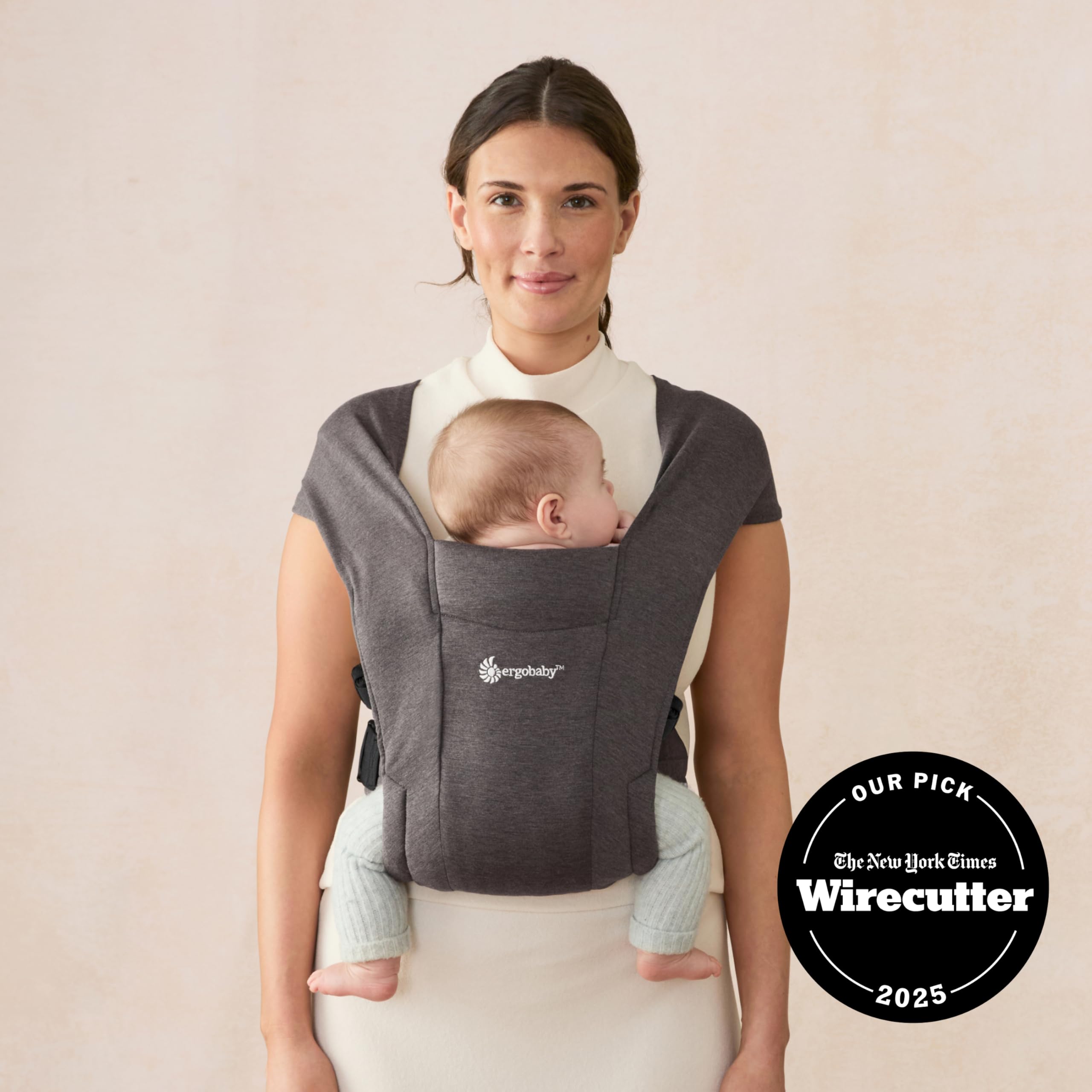 Ergobaby Embrace Newborn Baby Carrier, Soft, Cosy & Lightweight Carrier, Ergonomic Head & Neck Support, Adjustable Waistbelt & Cross Straps, 2 Carry Positions 3-11 Kgs, 0-12 Months 1