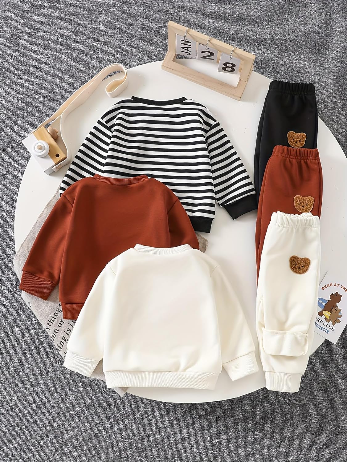 Baby Boys Sweatsuit Set Long Sleeve Sweatshirt Clothes and Joggers Pants Sets Spring Fall Outfits for Toddler 6M-3T - Image 2