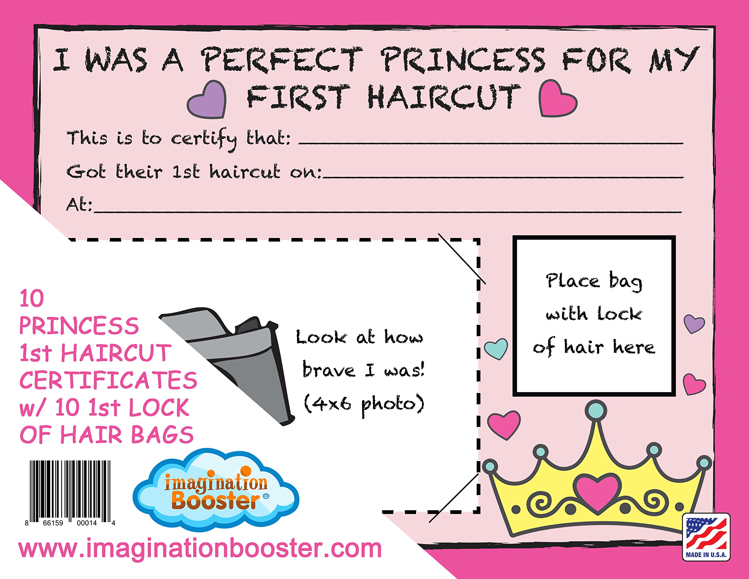 Fire Chief First Haircut Certificates - 10 Pack With Hair Bags & Photo Spots