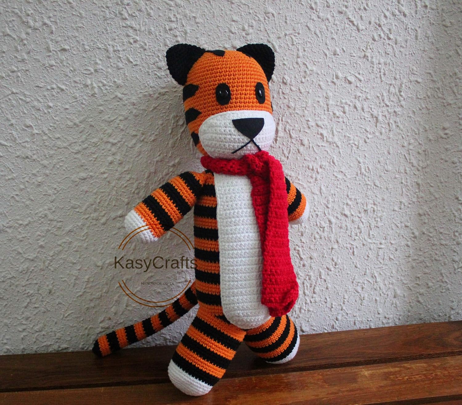 Big Tiger 20'' Handmade Hobs Tiger Plush Hobshie Tiger Crocheted Stuffed Tiger Toy Gifts