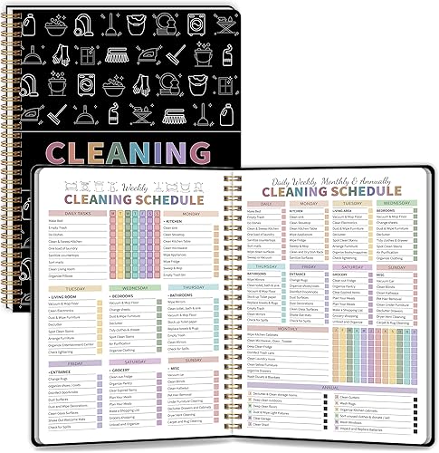 ADHD Cleaning Planner for Adults Women, Cleaning Schedule and Checklist Notebook, Cleaning and Organizing Planner, Daily Weekly Monthly Schedule Household Cleaning Checklist Planner
