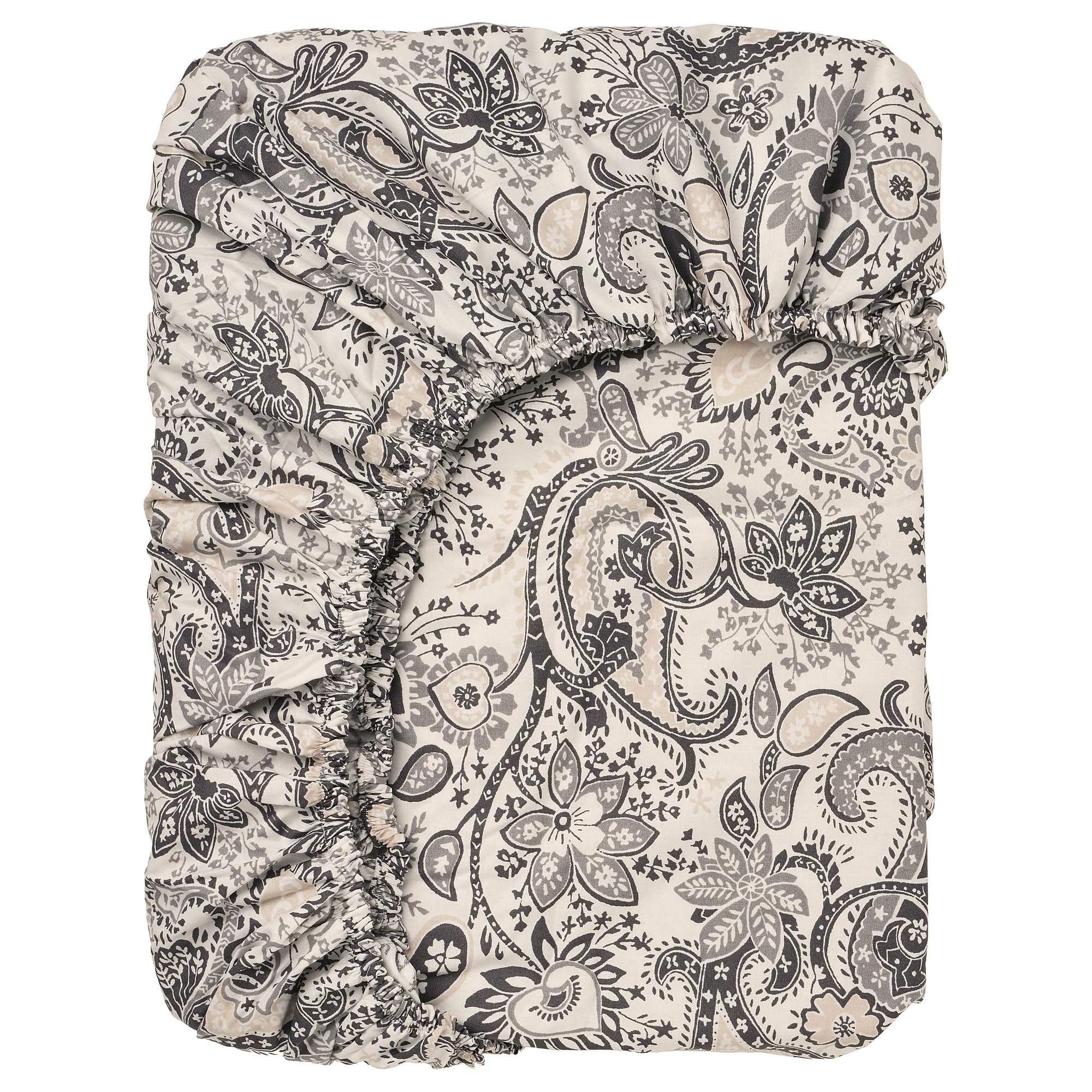 Drap-housse gris blanc 160 x 200 cm qui ne glisse pas pour lit deux places