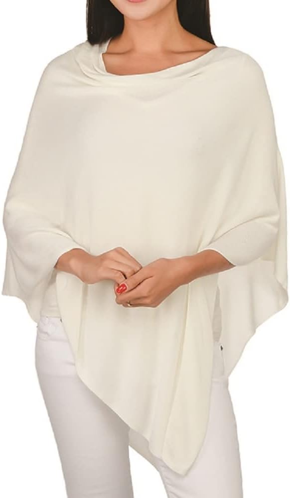 Top It Off Elsa Poncho - Women’s Fine Knit Luxury Topper - Layering Piece for Warmth