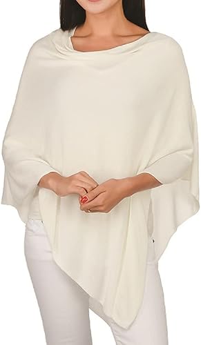 Top It Off Elsa - Poncho de bambú para mujer, de punto fino, de lujo, hecho de bambú 100% natural, pieza de capas para mayor calidez