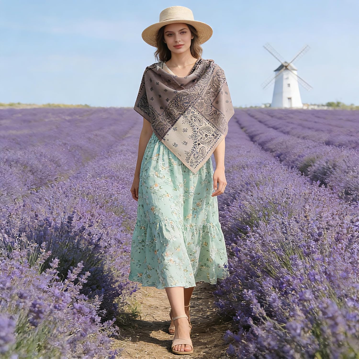 41" Large Square Scarf Hairscarf Fashion Scarves Hair Wrapping Scarfs Night Sleeping Headscarf for Women B06 - Image 2