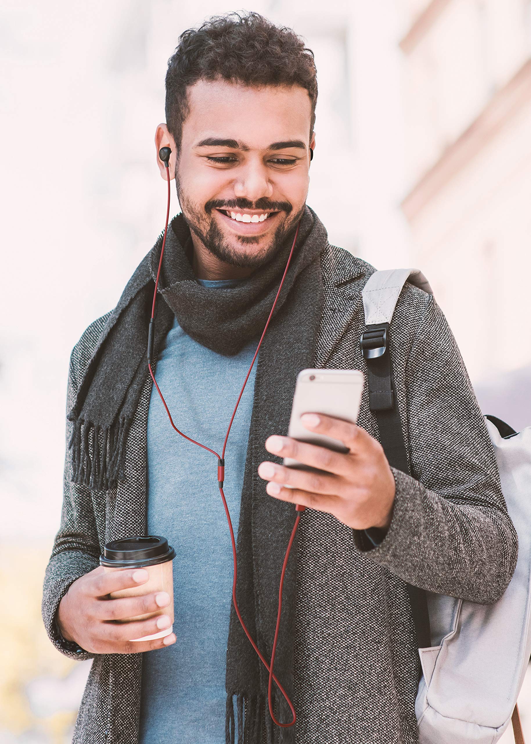 Thore - Auricolari per iPhone (V60) con cavo in ear Lightning (certificato Apple MFi) con microfono, telecomando per iPhone 11/Pro Max/Xr/Xs Max/X/SE/8/7, colore: Bianco