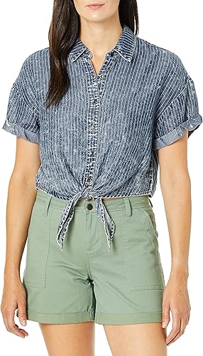 Splendid Tie Front Shirt Chemise, Lavage à la Corde, Taille XL Femme