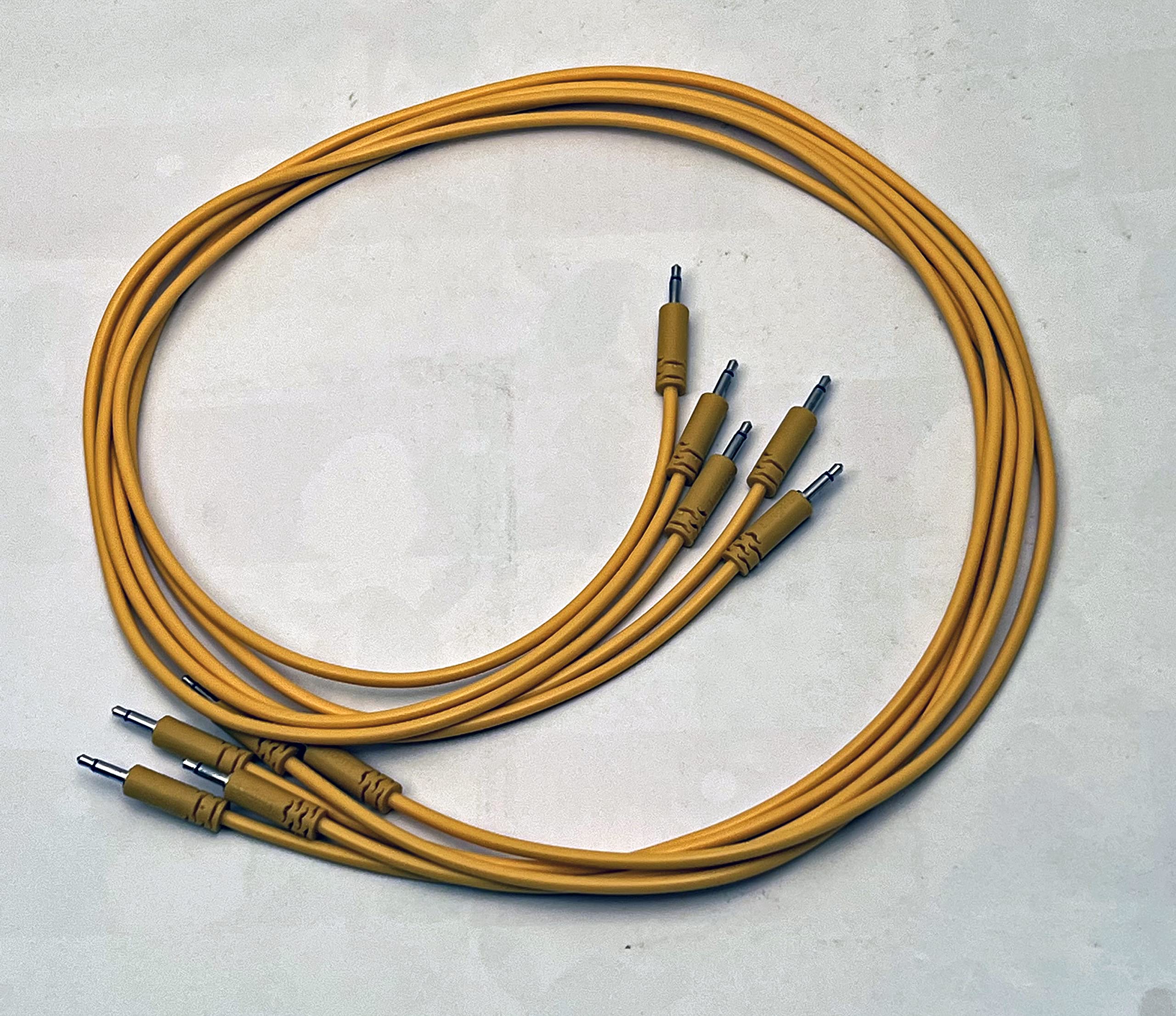 Luigis Modular Supply Lot de 5 câbles patch Spaghetti Eurorack doré/orange, 36 (90 cm)