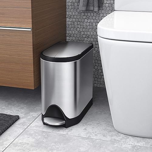 Miniatura 3 de SimpleHuman Cesto de basura con pedal abertura estilo mariposa de acero inoxidable 26 gal