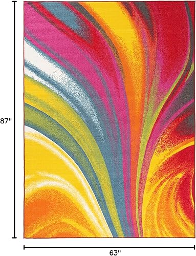 Miniatura 14 de Rugshop Alfombra moderna y contemporánea antideslizante (antideslizante) de 20 x 30 pulgadas, multicolor