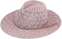 Vista 1 de Funky Junque Sombrero de Panamá de ala ancha con borla de cuero tejido Fedora para mujer
