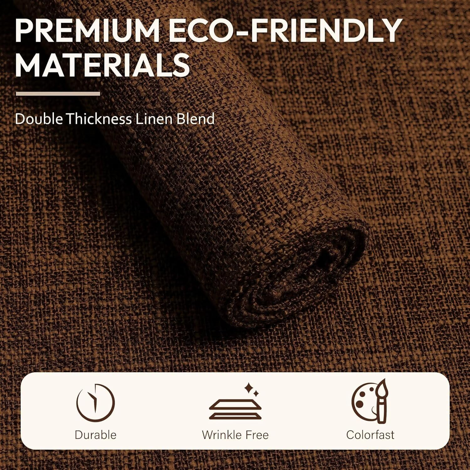 Blue Forest Placemats Set of 6, Dual-Layered Thickened Faux Linen Cloth Place Mats Heat Resistant Machine Washable Wrinkle Free Table Mats Indoor/Outdoor (Brown)