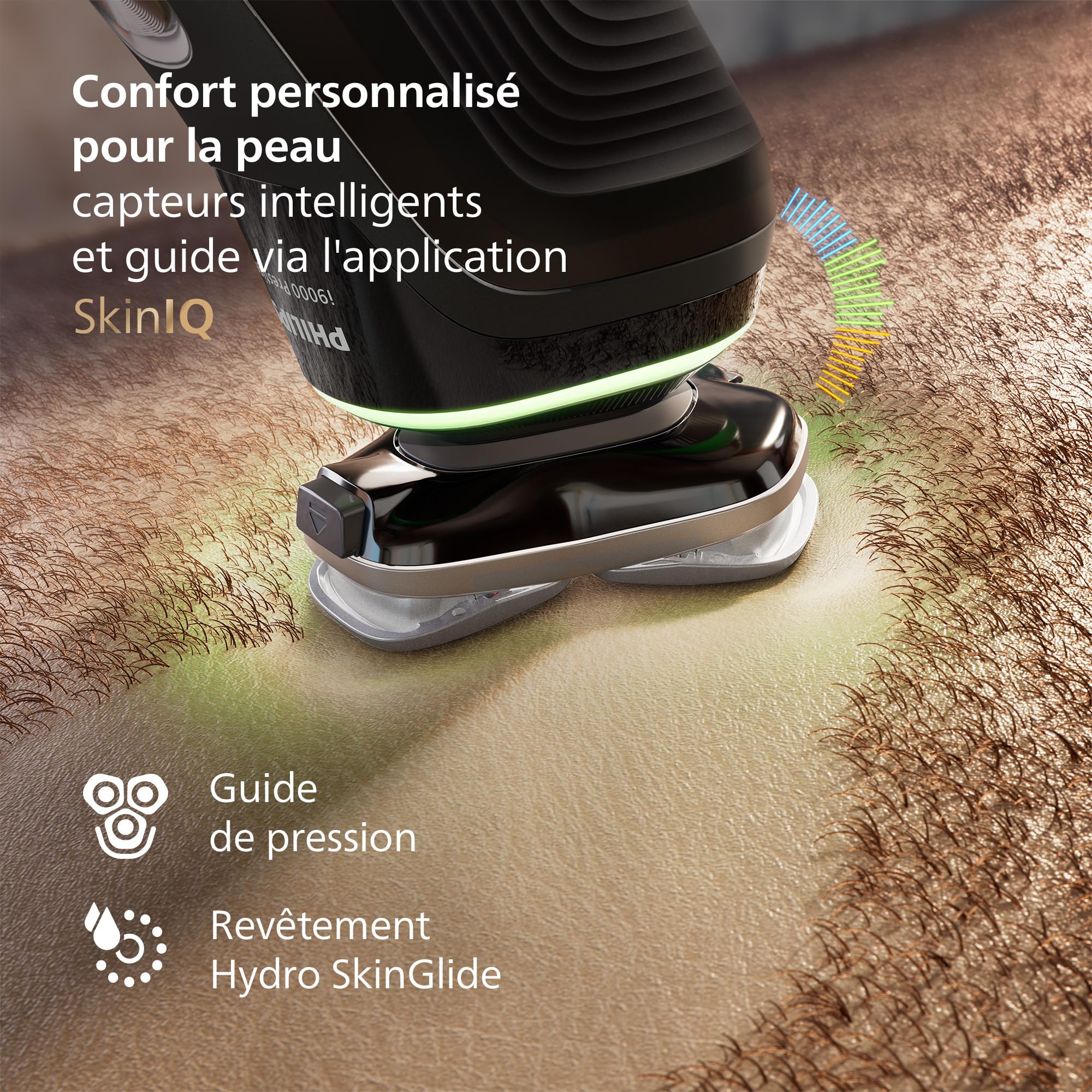 Philips Rasoir i9000 Prestige, Rasoir électrique sec et humide, Avec technologie Skin IQ, Système Triple Lift & Cut, Lames Dual SteelPrecision rotatives à 360°, Pod à nettoyage rapide, XP9207/30