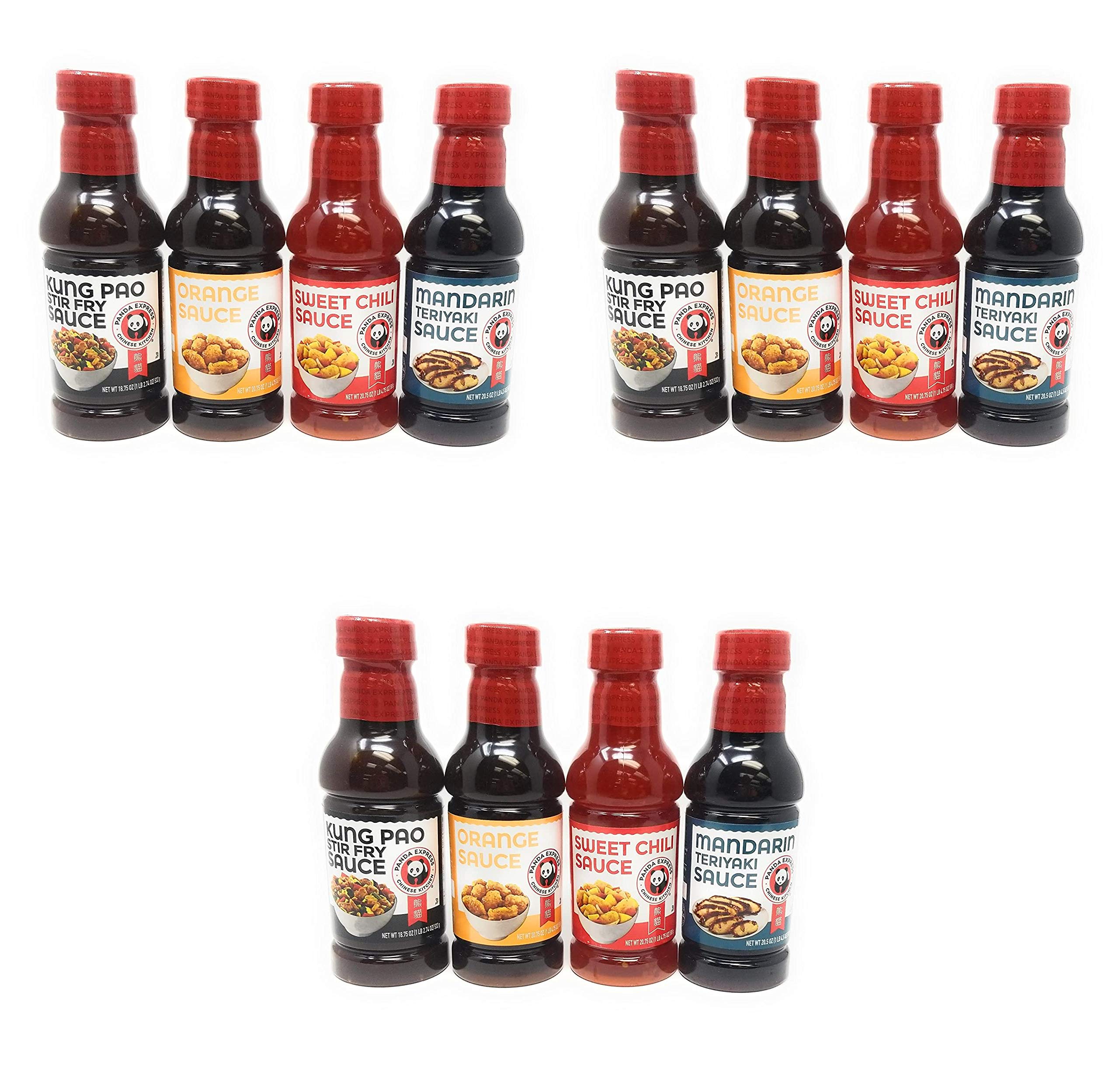 Panda ExpressSauce Variety Bundle, 18.75 oz-20.75 oz (Pack of 4) includes 1-Bottle Sweet Chile Sauce, Mandarin Teriyaki Sauce, Orange Sauce, Kung Pao Sauce Pack of 3