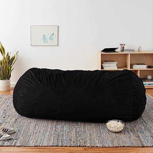 Miniatura 99 de Chill Sack Silla de puf, tumbona de 6 pies, microgamuza azul marino - solo funda Microsuede,Microsuede - Negro - Solo funda,Microsuede - Camel -