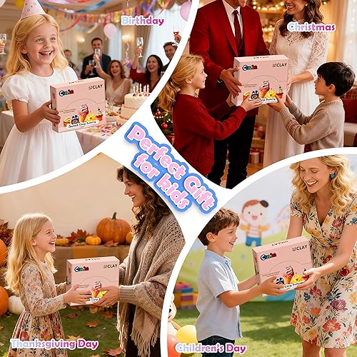 Miniatura 6 de Kit de arcilla seca al aire con temática de pastel para niños, 12 cajas de arcilla mágica, arcilla mágica de modelado suave para bricolaje con