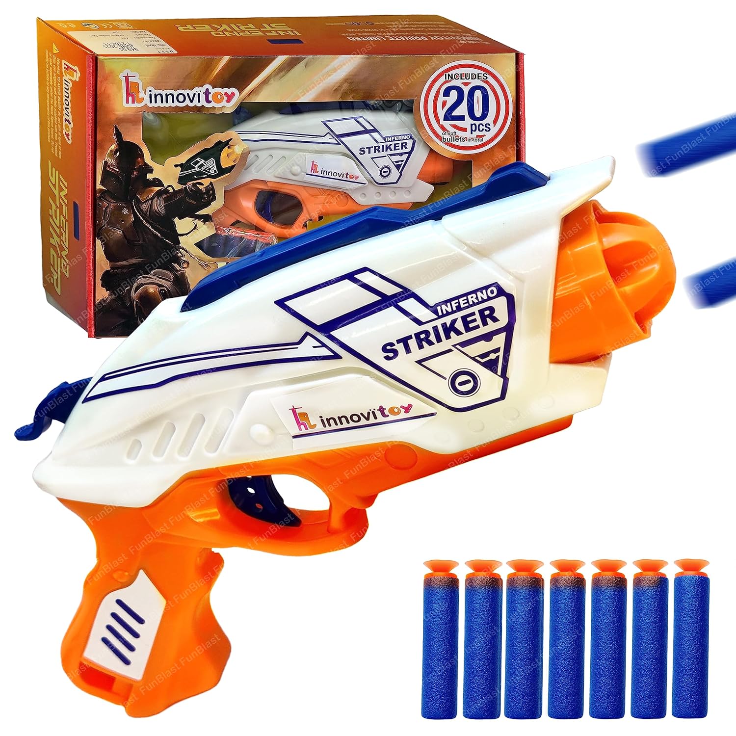 FunBlast Toy Gun for Kids High Speed Manual Soft Bullet Gun with 20