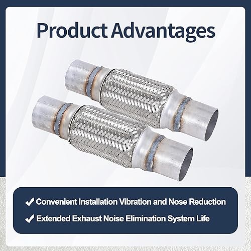 Miniatura 94 de Tubo flexible de escape trenzado de acero inoxidable 3 pulgadas x 6 pulgadas con extremos 8 pulgadas OAL