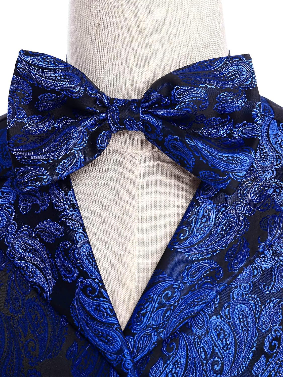 JEYPINMI Kids Boys Bow Tie & Suit Vest Set Sleeveless Color Block Jacquard for Wedding Banquet Party