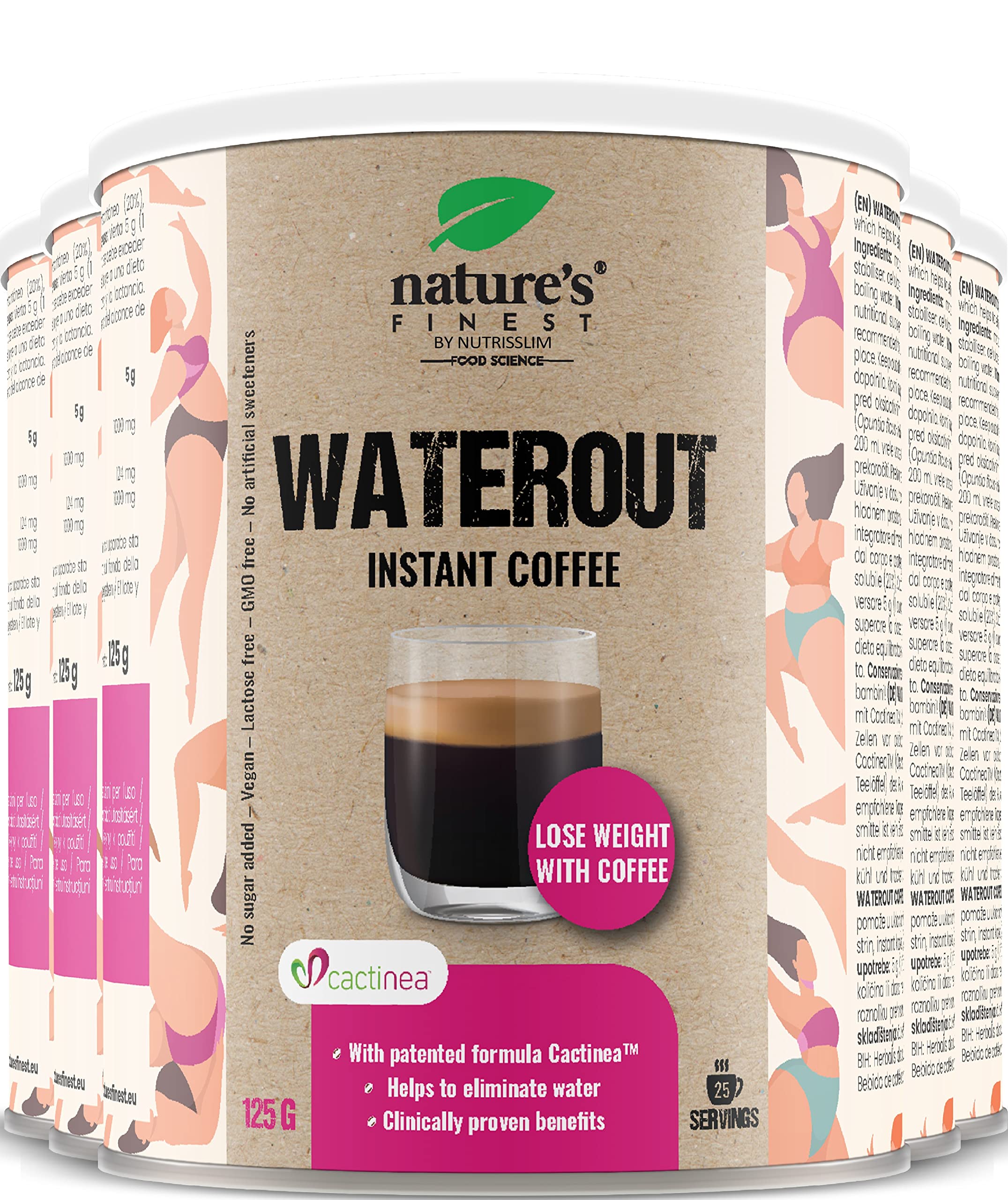 Nature's Finest by Nutrisslim WaterOut Coffee - Café Premium Vegano con Extracto de Cactus y Guaraná - Ideal para Dieta Keto y Apto para Estilo de Vida Saludable