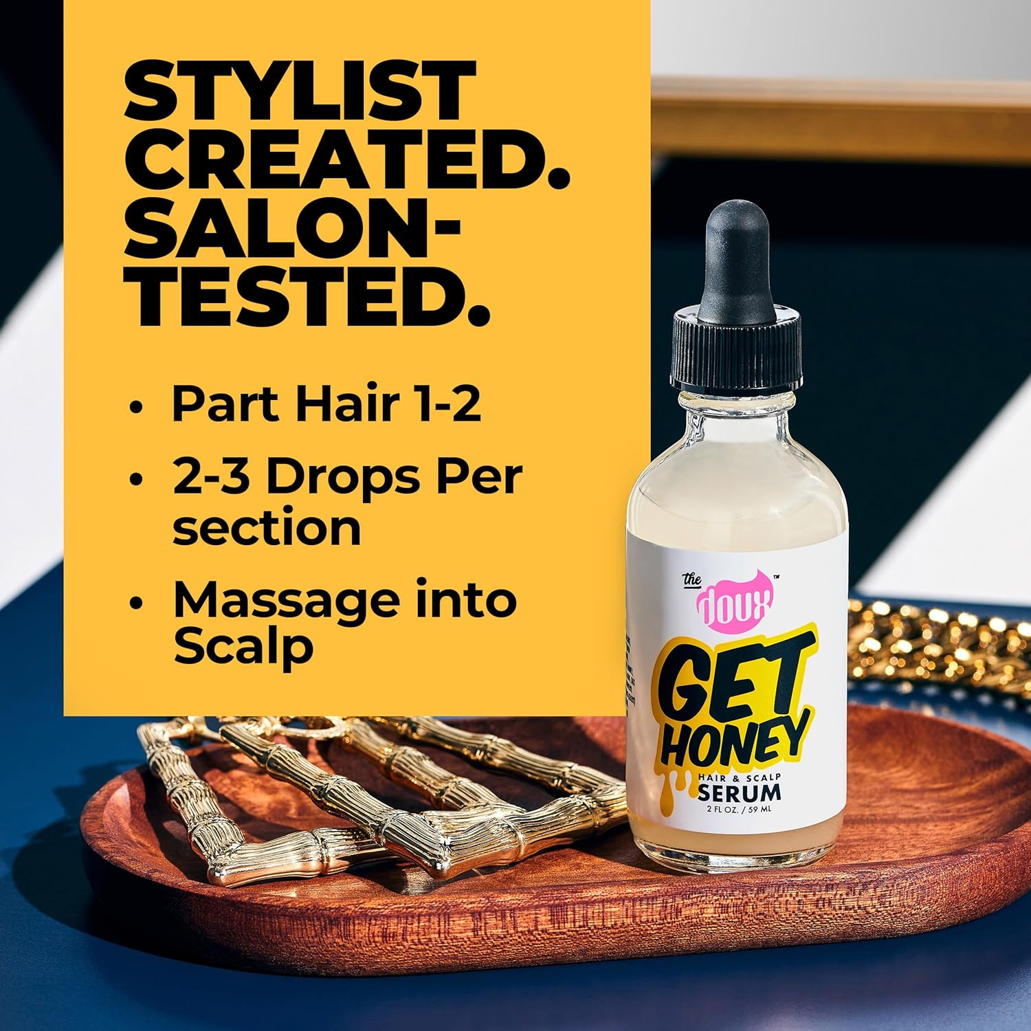 The Doux Get Honey Hair & Scalp Serum for Curly and Natural Hair – Anti-Itch Treatment with Honey – Lightweight Hair Oil for Dry Scalp, Frizz Control, Split Ends & Breakage Protection - Image 4