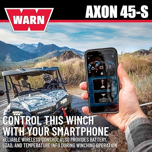 Miniatura 4 de WARN AXON 45-S Powersport Winch - Capacidad de tracción de 4,500 libras, cuerda sintética, motor sellado avanzado, impermeable IP68, tren de