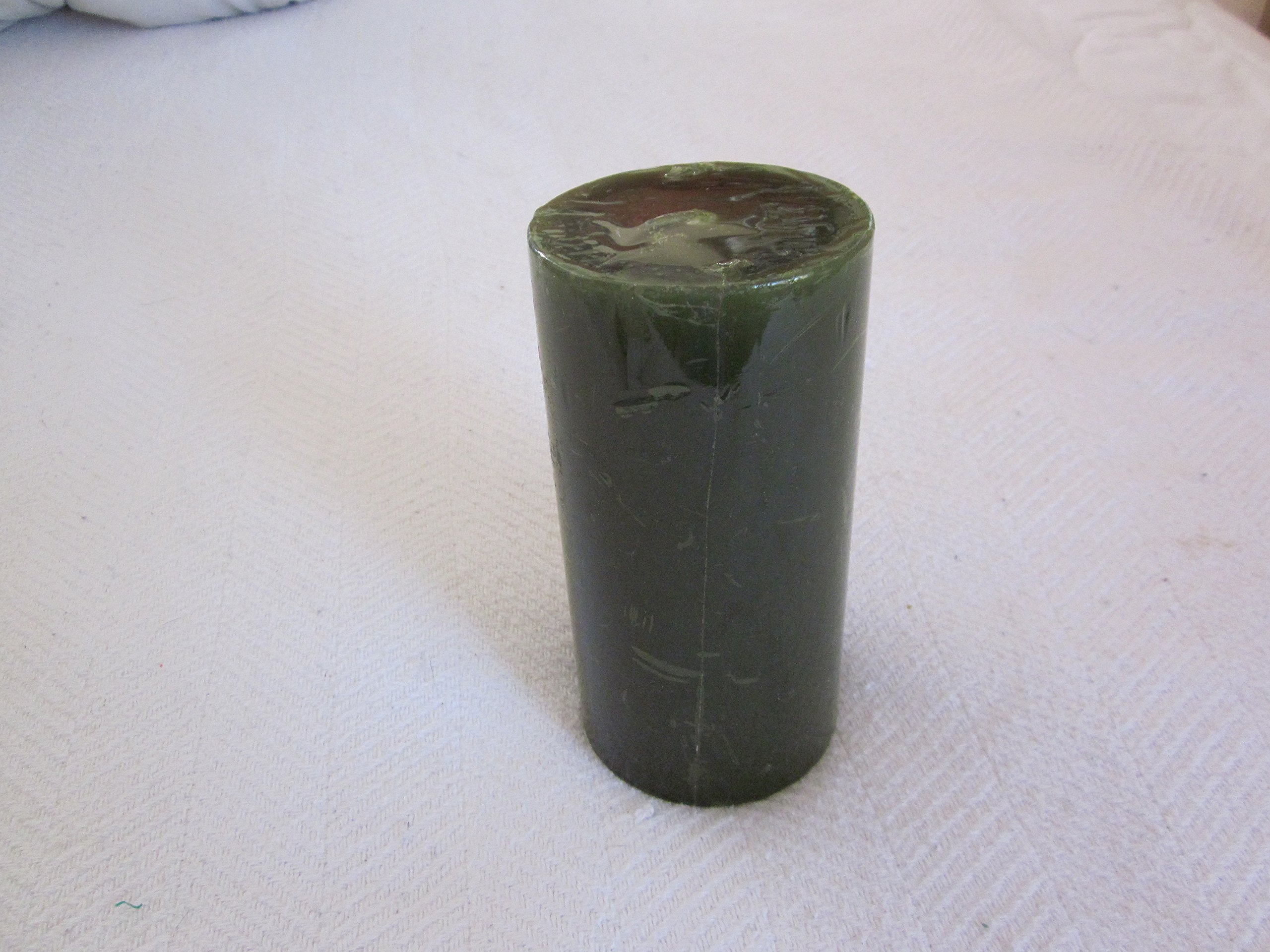 None Pillar Candle, Dark Green Bayberry, 3 inch Diameter X 6 inches Tall
