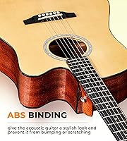 Vista 3 de Vangoa Kit de Guitarra Acústica para Adulto Principiante Adolescente, Tamaño Completo con Corte, Guitarra Acústica para Principiantes, 41 Pulgadas