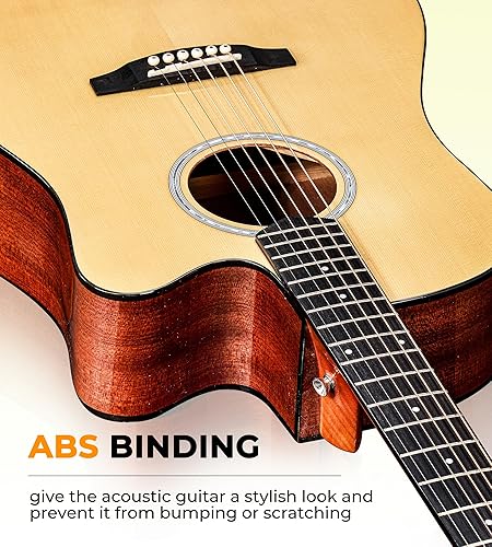 Miniatura 3 de Guitarra acústica, Cutaway Guitarra acústica tamaño completo Dreadnought Acustica Guitarra Bundle con bolsa de concierto para adultos, adolescentes,