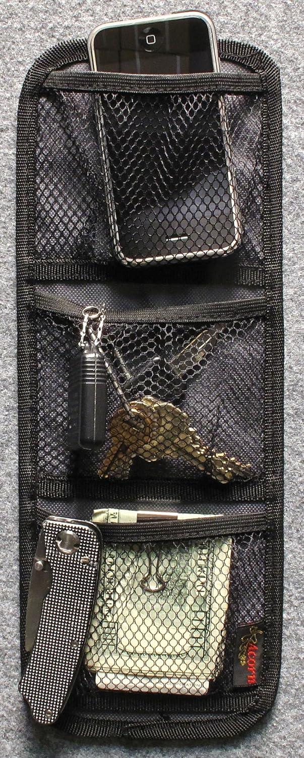 Hook & Loop Three Pocket Mesh Holder Gun Safe Accessory
