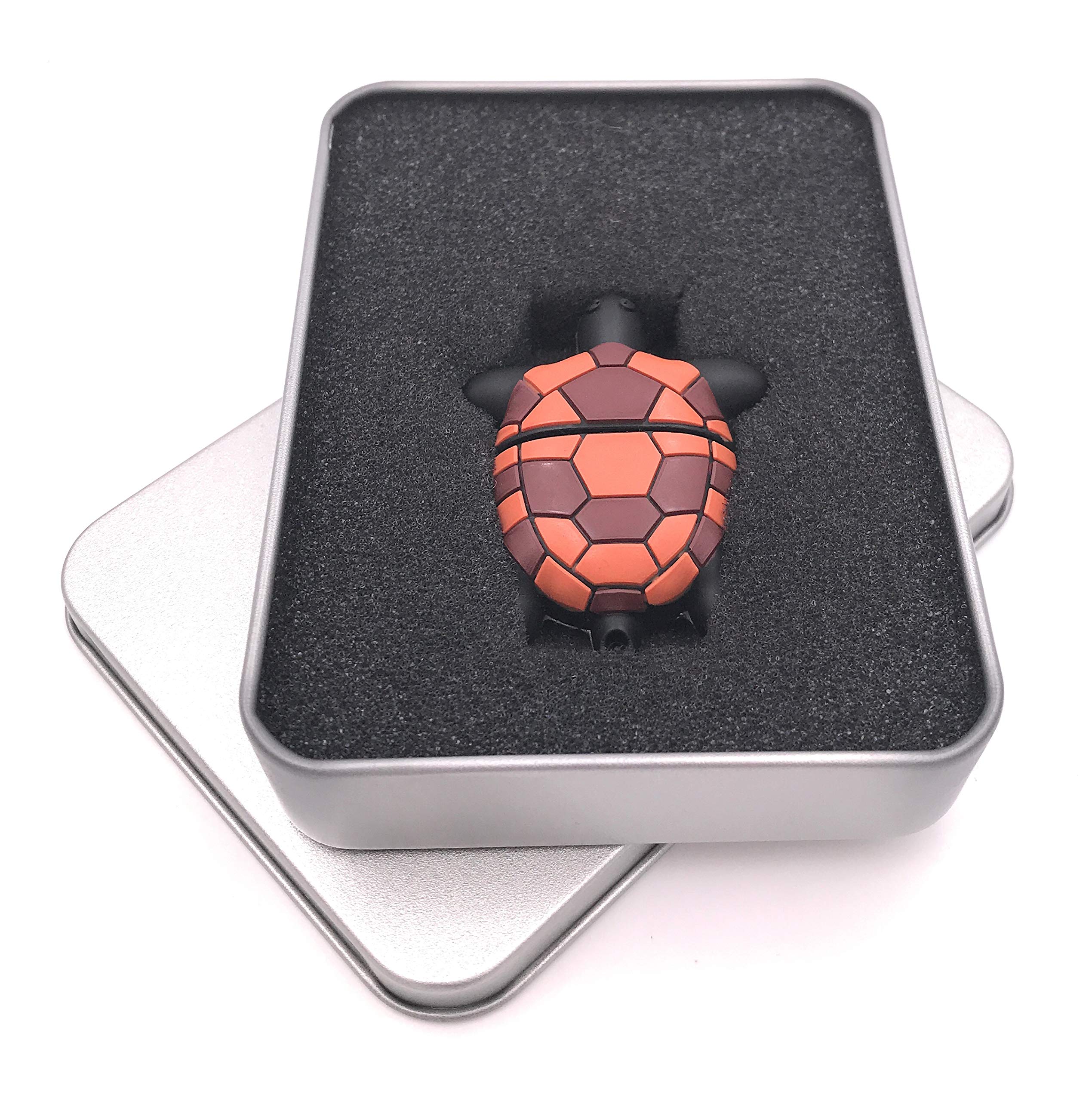 Onwomania Żółw Tortoise brązowy płaski pendrive USB w aluminiowym pudełku prezentowym 128 GB USB 3.0