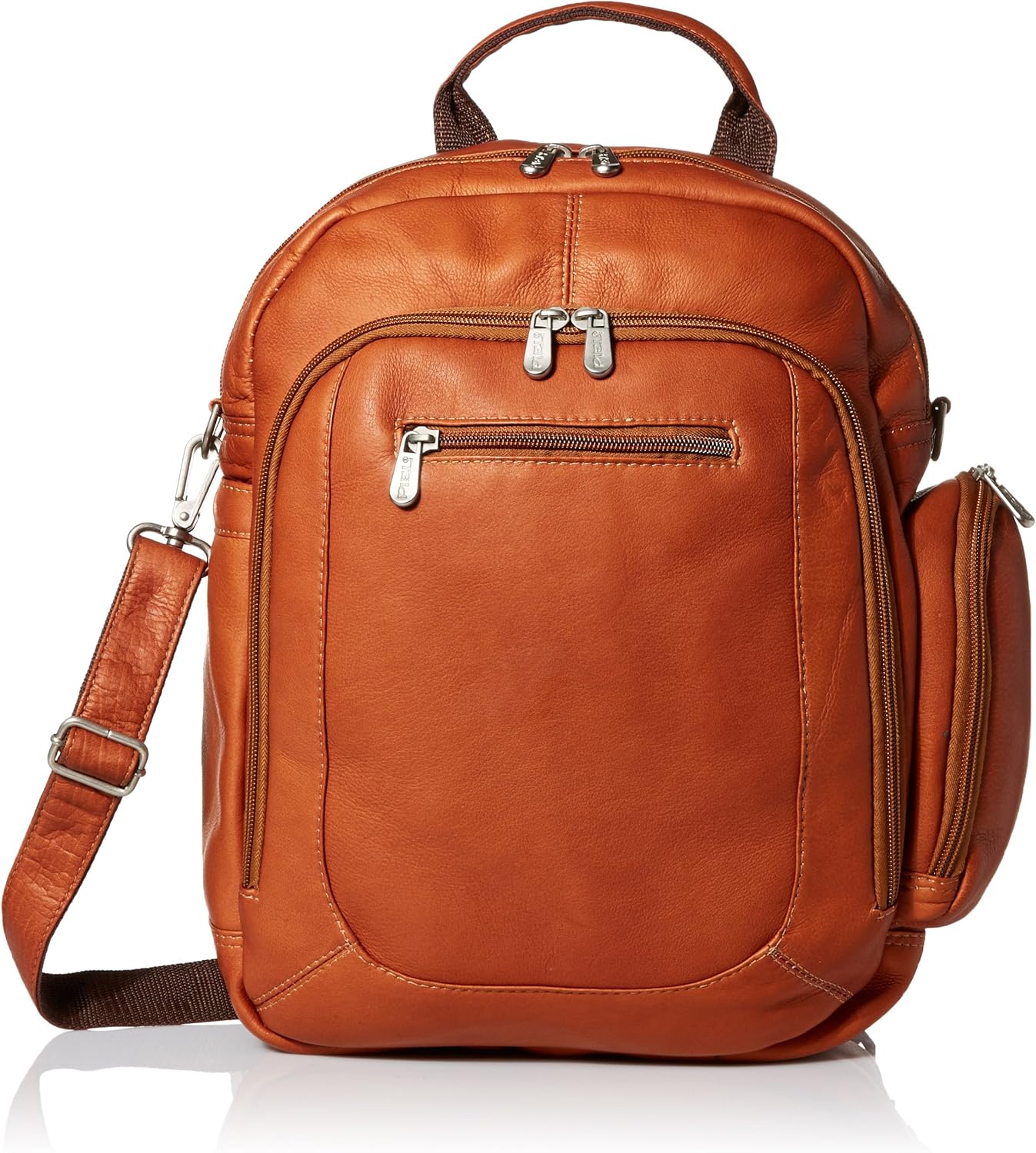 Piel Leather Laptop Backpack/Shoulder Bag, Saddle, One Size
