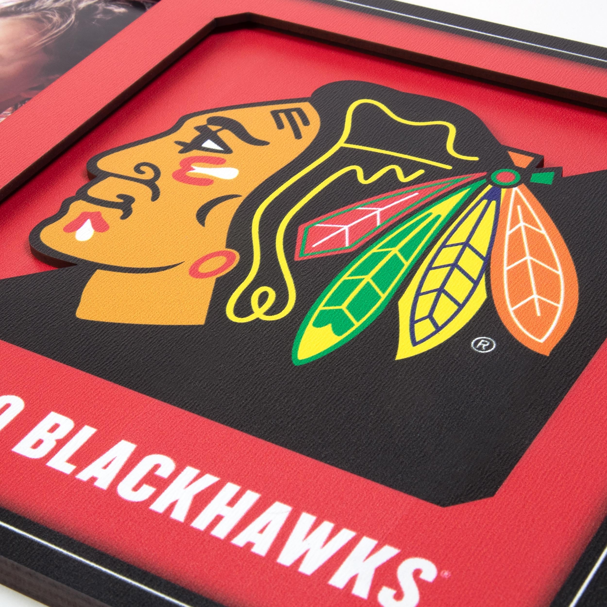 YouTheFan NHL Chicago Blackhawks 3D Logo Bilderrahmen