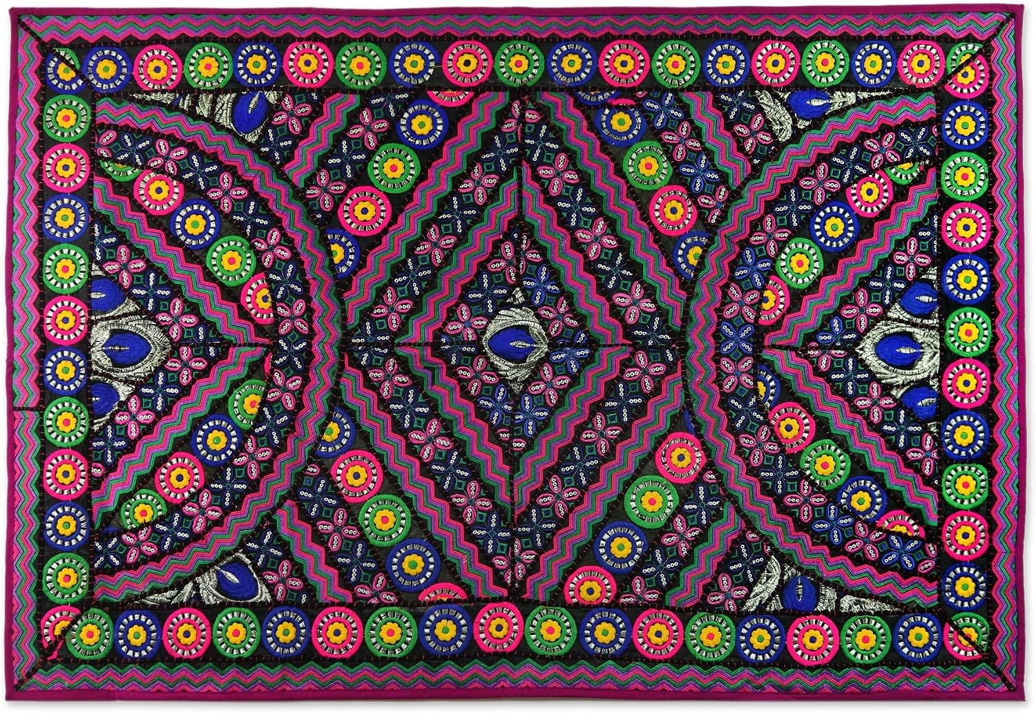 Novica Floral Ballad Patchwork Wall Hanging