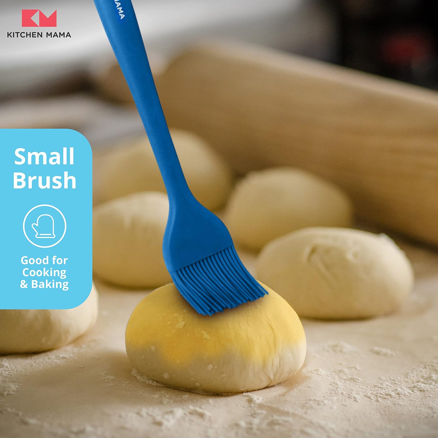 Kitchen Mama Silicone Basting Pastry Brush: Set of 2 Heat Resistant Basting Brushes for Baking, Grilling, Cooking and Spreading Oil, Butter, BBQ Sauce, or Marinade. Dishwasher Safe(Blue): Home & Kitchen