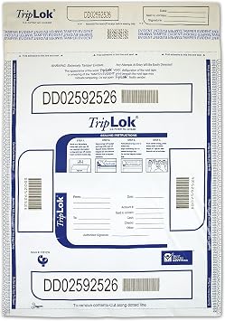 ControlTek TripLok 12" x 16", White, 100 Bags, Tamper-Evident Deposit Bags for Cash Handling & Valuables, Moisture, Heat and Cold Sensitive Ink, Tear-Off Receipt + Large Barcodes 585043