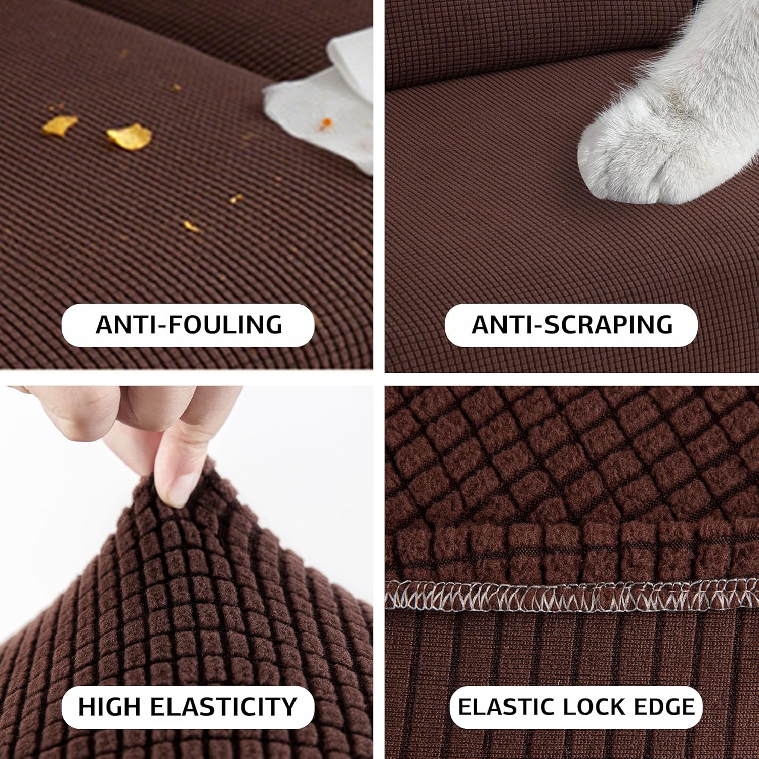 Stretch Couch Cover for Sectional Sofa - Multiple Patterns & Colors,Sofa Cover Design for L-Shaped Couches (1 Pcs for Large)