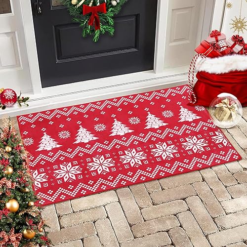 Miniatura 25 de RUGSREAL Alfombra de Área Grande de Navidad 8x10 Alfombra Interior de Dormitorio Alfombra de Área Lavable de Navidad Antideslizante de Pelo Bajo