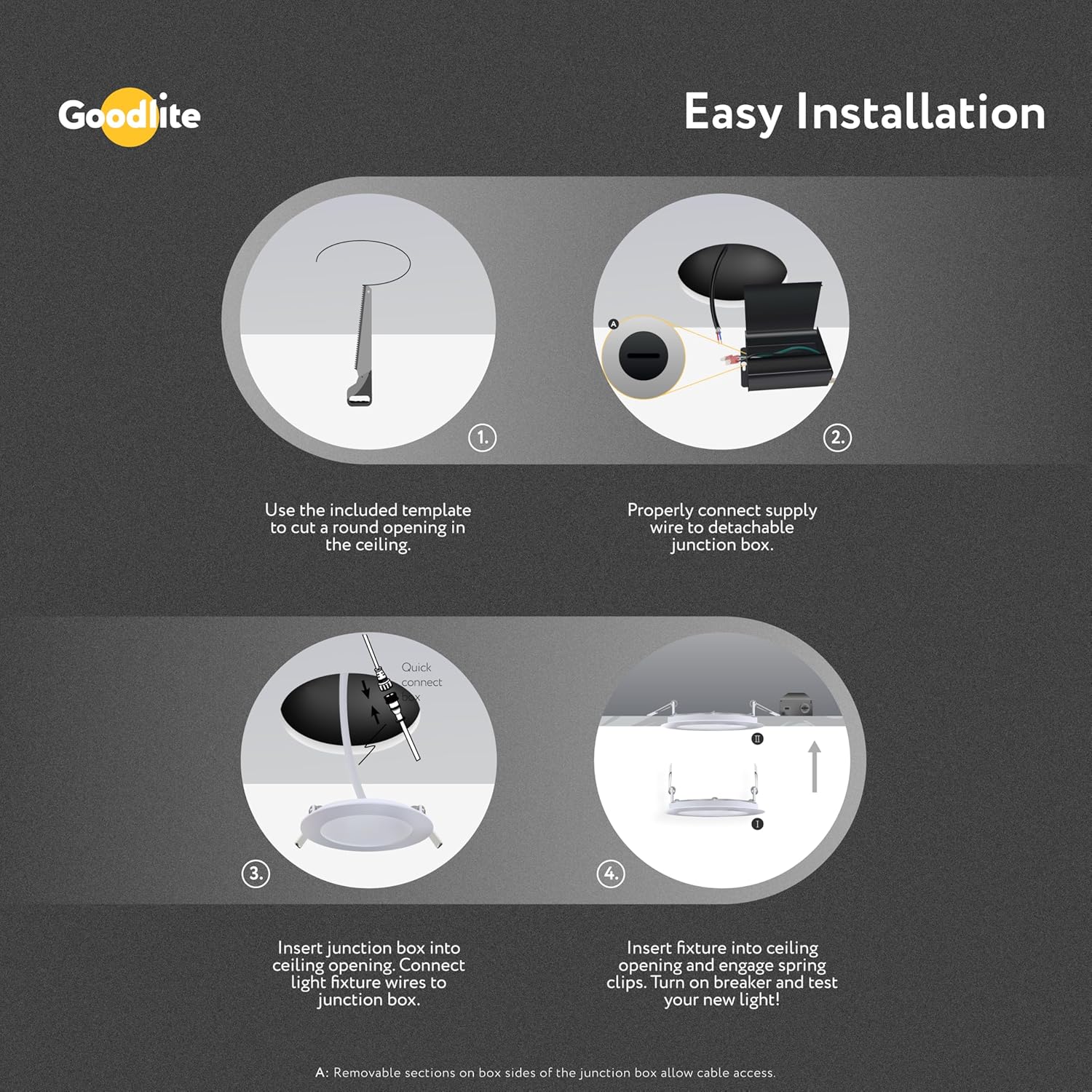 Goodlite 2-inch 5W - LED Recessed Ultra-Thin Round Slim Wafer Downlight, Dimmable (Triac), 300 Lumens, 5 Color Selectable 27k-30k-35k-41k-50k, CRI 90+, ETL Listed, 50k Hour, 40W Equal, 1ct (G-20219)