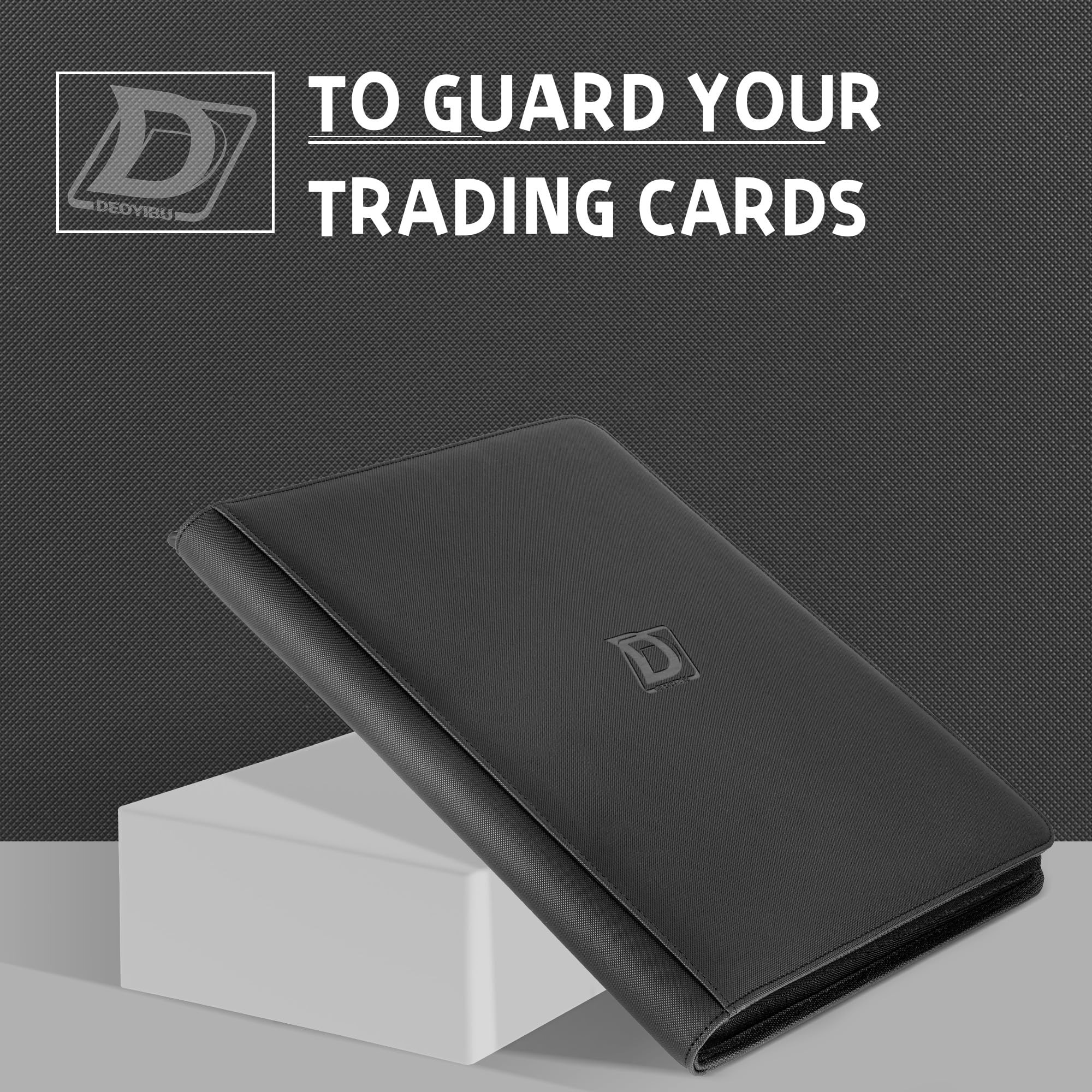 Álbum Para Cartas Top Loader De 9 Compartimentos – Capacidad Para 288 Tarjetas 3"x4" – Carpeta De Cuero PU Impermeable Con Cremallera – Ideal Para MTG Y Deportivas