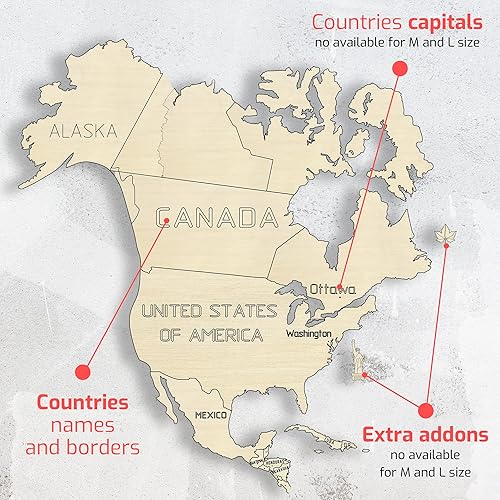 Miniatura 5 de WOODEN.CITY Decoración de pared de madera con mapa del mundo M - Places I've Been Map of the World Wall Art - Hecho en la UE