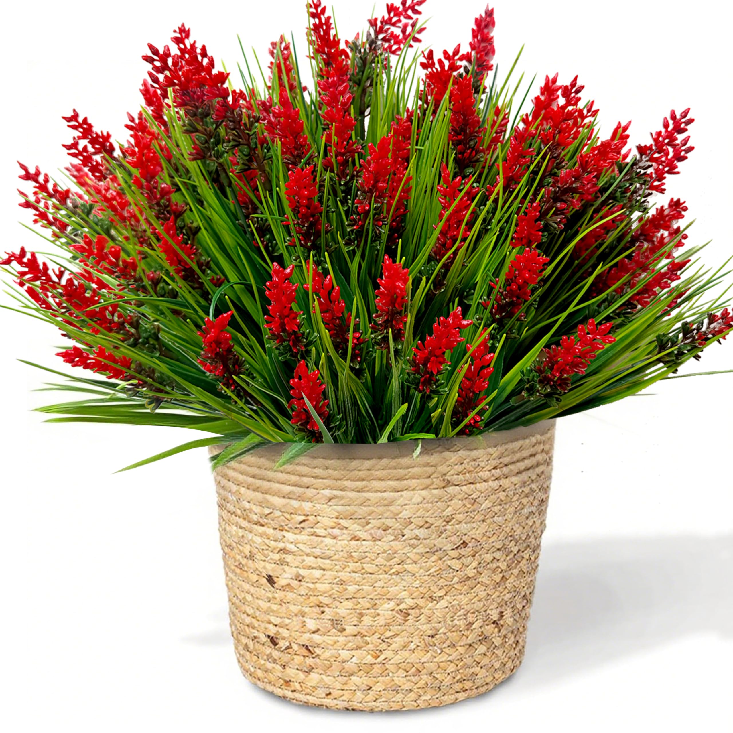 LSGKOLD 12 Bundles Artificial Plants Outdoor Fake Monkey Grass